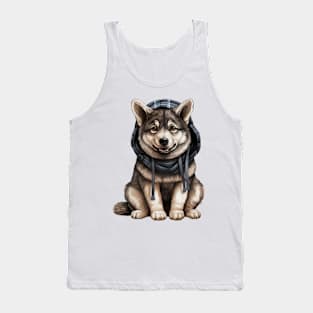 Winter Norwegian Elkhound Dog Tank Top